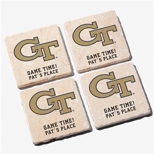 NCAA Georgia Tech Yellow Jackets Personalized Tumbled Stone Coaster Set - 34731