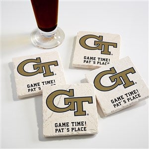 NCAA Georgia Tech Yellow Jackets Personalized Tumbled Stone Coaster Set - 34731