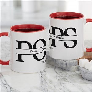 Dad & Kids Names Personalized Coffee Mug 11oz Red - 34733-R