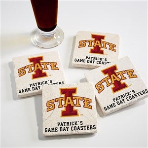 NCAA Iowa State Cyclones Personalized Tumbled Stone Coaster Set - 34739