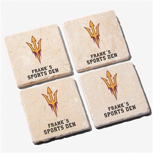 NCAA Arizona State Sun Devils Personalized Tumbled Stone Coaster Set - 34749