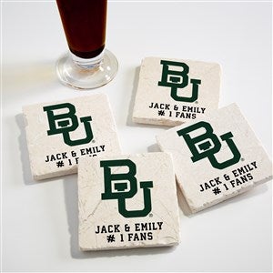 NCAA Baylor Bears Personalized Tumbled Stone Coaster Set - 34751