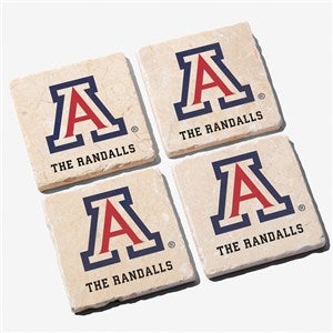 NCAA Arizona Wildcats Personalized Tumbled Stone Coaster Set - 34753