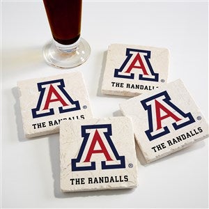 NCAA Arizona Wildcats Personalized Tumbled Stone Coaster Set - 34753