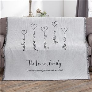 Connected By Love Personalized 56x60 Woven Throw - 34849-A