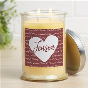 Family Heart Personalized French Vanilla Candle Jar - 34852-V