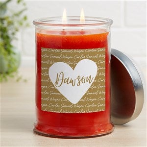 Family Heart Personalized Pumpkin Spice Candle Jar - 34852-P