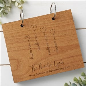 Connected By Love Personalized Wood Photo Album - Natural Alderwood - 34853-N