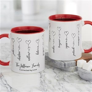 Connected By Love Personalized Coffee Mug 11 oz.- Red - 34854-R
