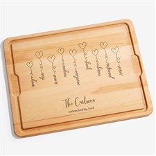 Connected By Love Personalized Oversized Hardwood Cutting Board-18x24 - 34858-XXL