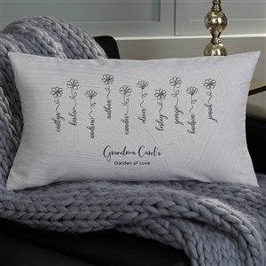 Garden Of Love Personalized Lumbar Velvet Throw Pillow - 34865-LBV