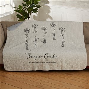 Garden Of Love Personalized 50x60 Quilted Blanket - 34866-Q