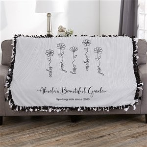 Garden Of Love Personalized 50x60 Tie Blanket - 34866-T