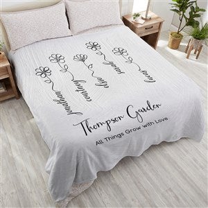 Garden Of Love Personalized 90x90 Plush Queen Fleece Blanket - 34866-QU