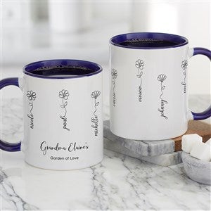 Garden Of Love Personalized Coffee Mug 11 oz.- Blue - 34870-BL