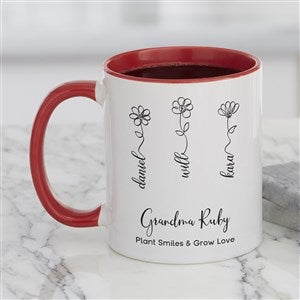 Garden Of Love Personalized Coffee Mug 11 oz.- Red - 34870-R