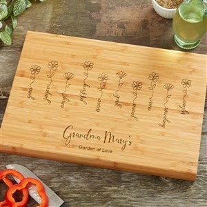 Garden Of Love Personalized Bamboo Cutting Board 10x14 - 34873