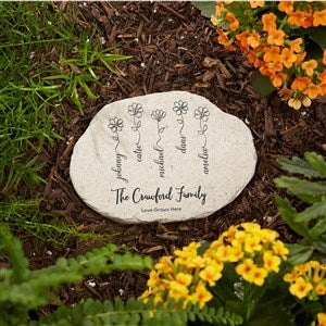 Garden Of Love Personalized Round Garden Stone - 4.25 x 6 - 34881-S