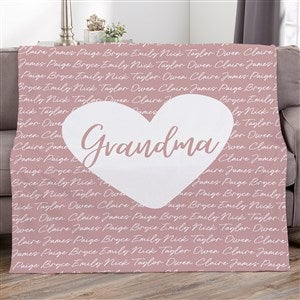 Family Heart Personalized 50x60 Plush Fleece Blanket - 34888-F