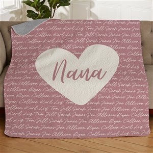 Family Heart Personalized 50x60 Quilted Blanket - 34888-Q