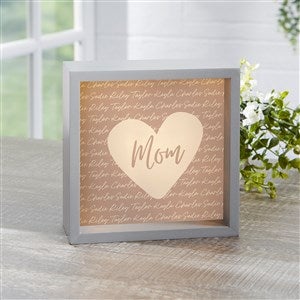 Family Heart Personalized LED Light Shadow Box- 6x 6 - 34889-6x6