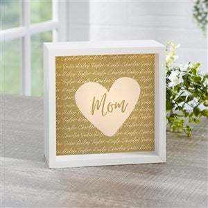 Family Heart Personalized LED Ivory Light Shadow Box- 6x 6 - 34889-I-6x6