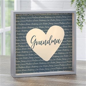 Family Heart Personalized LED Light Shadow Box- 10x10 - 34889-10x10