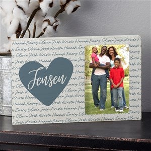 Family Heart Personalized Whitewashed Off-Set Box Picture Frame - 34890