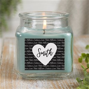 Family Heart Personalized 10 oz. Eucalyptus Mint Candle Jar - 34892-10ES