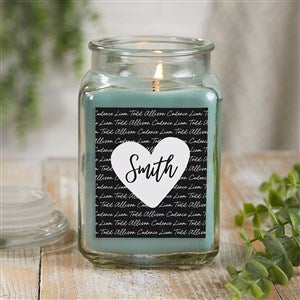 Family Heart Personalized 18 oz. Eucalyptus Mint Candle Jar - 34892-18ES