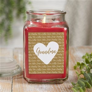 Family Heart Personalized 18 oz. Cinnamon Spice Candle Jar - 34892-18CS
