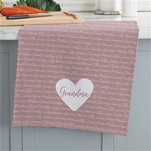 Family Heart Personalized Waffle Weave Kitchen Towel - 34897