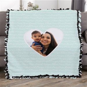 Family Heart Photo Personalized 50x60 Tie Blanket - 34906-T