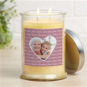 Family Heart Photo Personalized French Vanilla Candle Jar - 34910-V