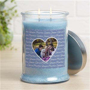 Family Heart Photo Personalized Spring Rain Candle Jar - 34910-SR