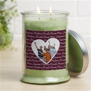 Family Heart Photo Personalized Eucalyptus Candle Jar - 34910-E