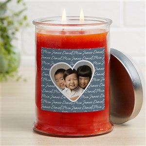 Family Heart Photo Personalized Pumpkin Spice Candle Jar - 34910-P