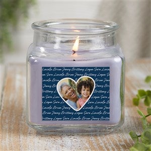 Family Heart Photo Personalized 10 oz. Lilac Candle Jar - 34911-10LM