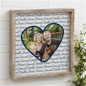 Family Heart Photo Personalized Whitewashed Frame Wall Art - 12x12 - 34912-12x12