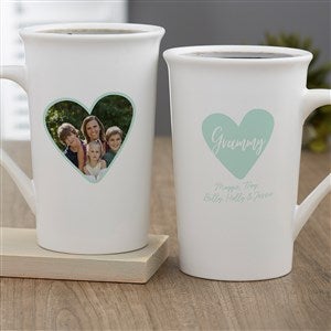 Family Heart Photo Personalized Latte Mug 16 oz.- White - 34913-U