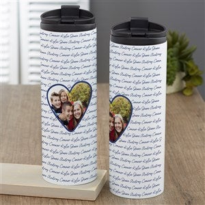 Family Heart Photo Personalized 16 oz. Travel Tumbler - 34915