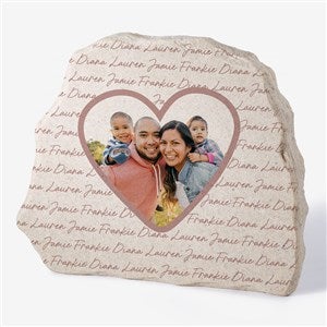 Family Heart Photo Personalized Standing Garden Stone - 34918