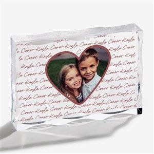 Family Heart Photo Personalized Colored Keepsake - 34921