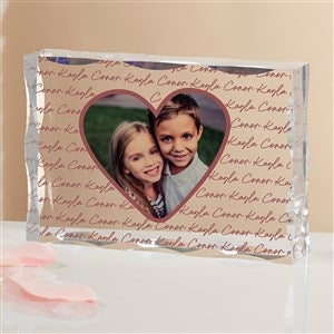 Family Heart Photo Personalized Colored Keepsake - 34921