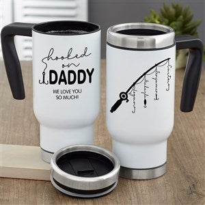 Hooked On Dad Personalized 14 oz. Commuter Travel Mug - 34929