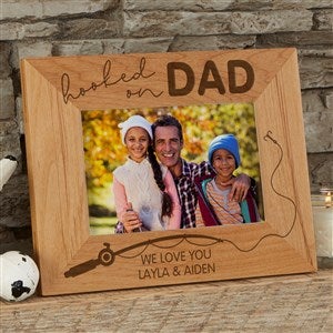 Hooked On Dad Personalized Picture Frame- 4 x 6 - 34930-S