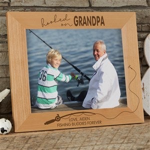 Hooked On Dad Personalized Picture Frame - 8 x 10 - 34930-L