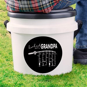 Personalized Fishing Bucket Seat - Hooked On Dad - 3.5 Gallon - 34935-S