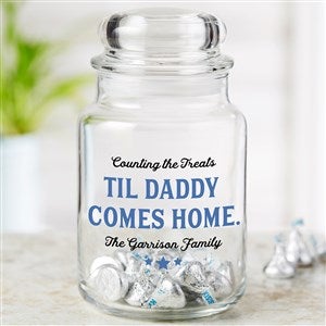 Military Countdown Personalized Glass Treat Jar - 34948