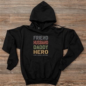 Friend, Husband, Daddy Personalized Hanes Adult Hooded Sweatshirt - 34957-BS